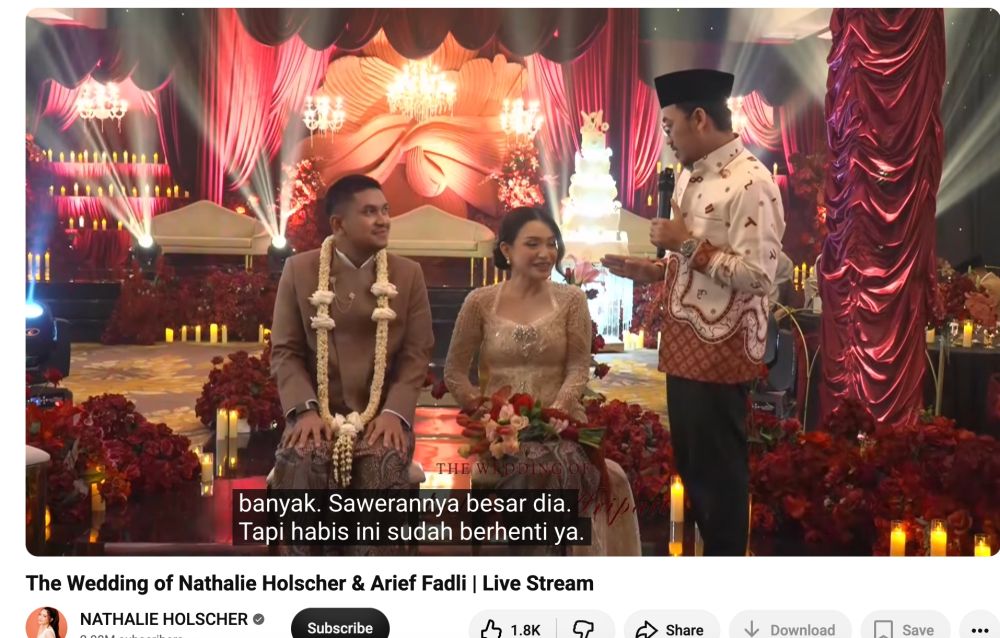 5 Wejangan Ustaz Syam untuk Nathalie Holscher di hari pernikahan, cuma terima “saweran” dari suami