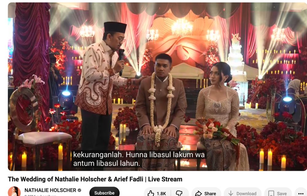 5 Wejangan Ustaz Syam untuk Nathalie Holscher di hari pernikahan, cuma terima “saweran” dari suami