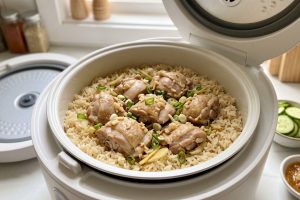 Cara masak nasi hainan ayam pakai rice cooker, praktis tanpa tumis dan tetap gurih