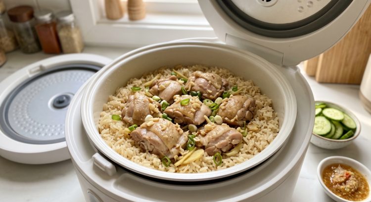 Cara masak nasi hainan ayam pakai rice cooker, praktis tanpa tumis dan tetap gurih
