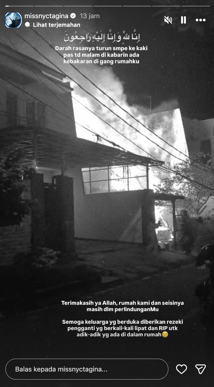 Nycta Gina syok rumah tetangganya di Pulomas terbakar hingga telan 2 korban jiwa, ikut berbelasungkawa