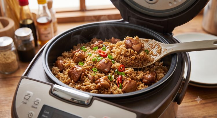 Cara masak nasi ayam kecap rice cooker, tinggal cemplung tanpa menumis dan bumbu meresap
