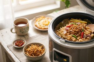 Resep nasi liwet teri pedas pakai rice cooker, masaknya malam paginya bisa langsung disantap