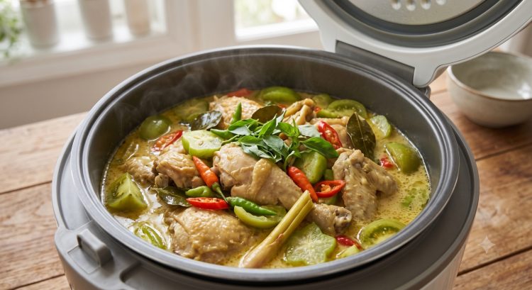 Cara membuat garang asem rice cooker, ayam empuk dan kuah gurih segar