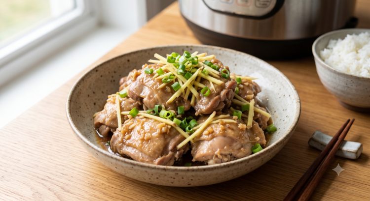 Cara membuat ayam kukus jahe di rice cooker, empuk dan bumbu meresap sempurna tanpa pakai banyak alat