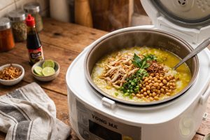 Resep bubur khas racing Tambun Bekasi berbekal rice cooker di rumah, lezat dan masaknya gampang