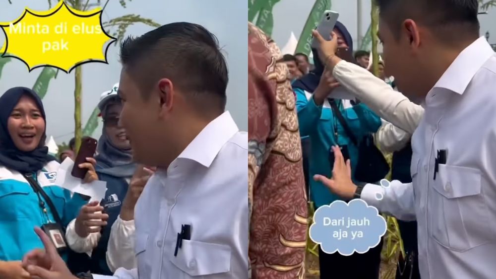 Momen Seskab Teddy Indra Wijaya diminta elus perut ibu hamil saat salami warga, respons jadi sorotan