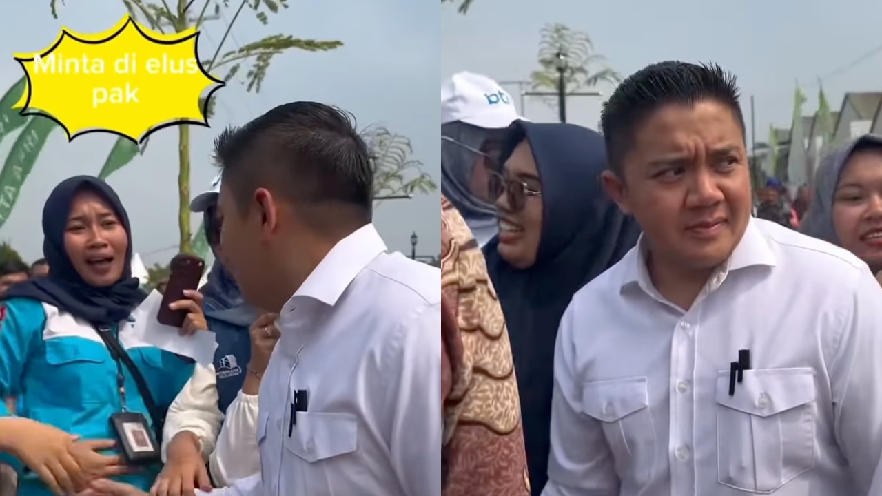 Momen Seskab Teddy Indra Wijaya diminta elus perut ibu hamil saat salami warga, respons jadi sorotan