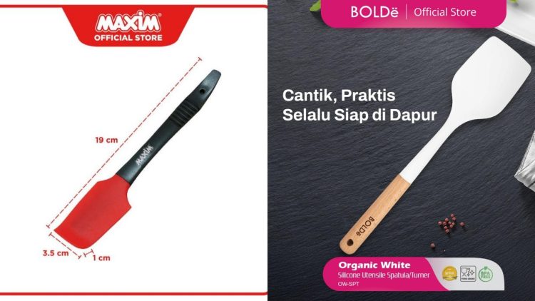 5 Rekomendasi alat dapur spatula bahan silikon terbaik, awet, tahan panas, dan tidak rusak wajan