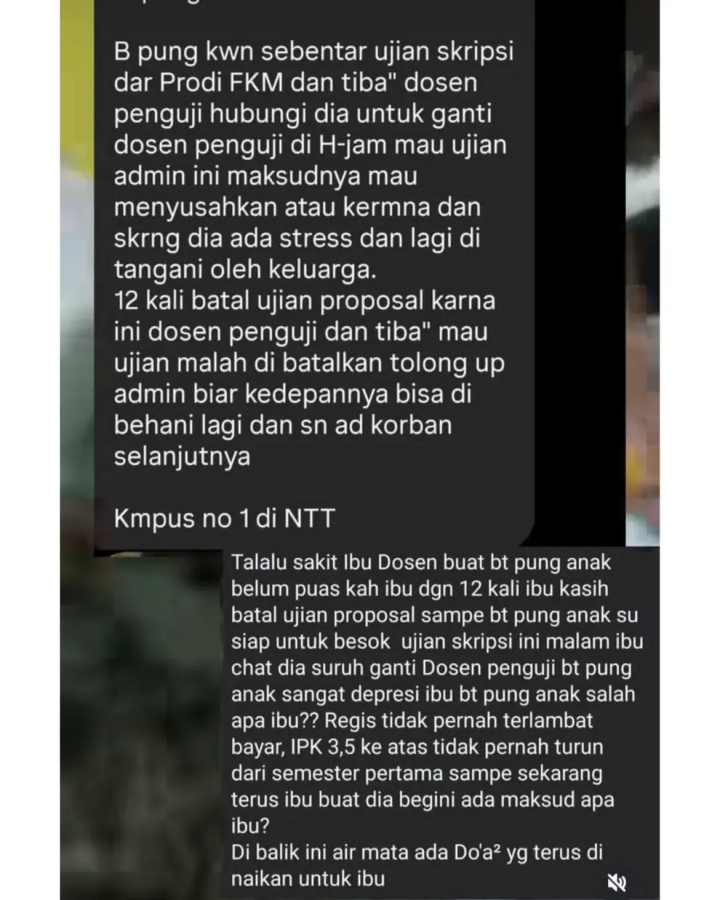 Tangis histeris mahasiswi Undana beberapa jam jelang ujian skripsi malah diminta ganti dosen penguji