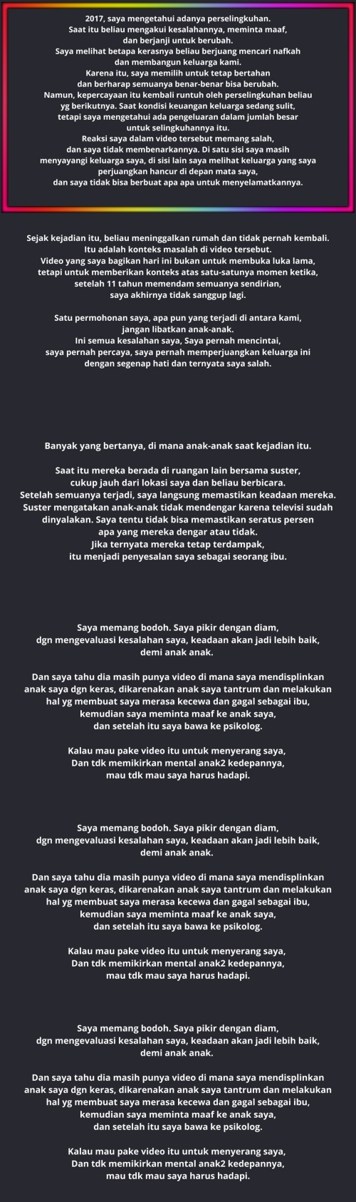 Sarwendah beber dugaan perselingkuhan saat klarifikasi video bertengkar dengan Ruben Onsu