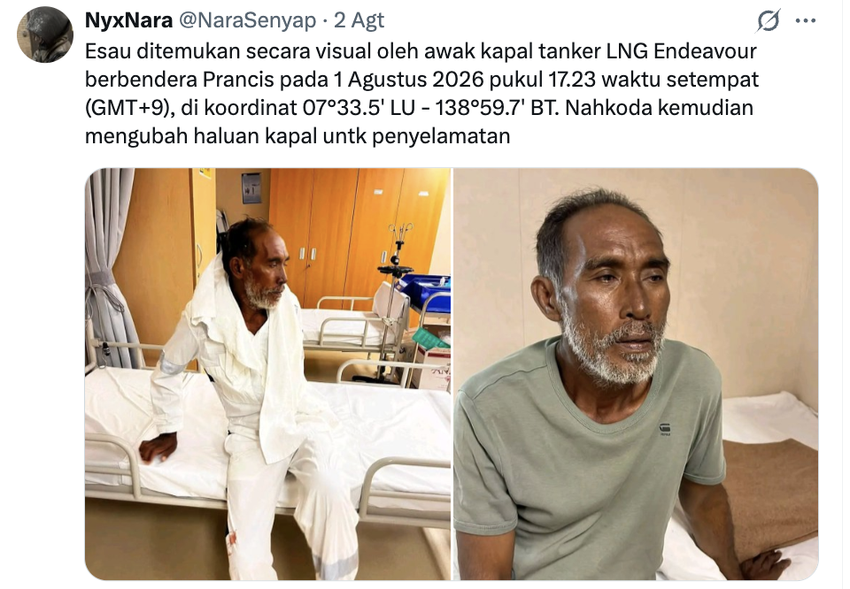Kisah Esau Sidemo, nelayan Ternate ditemukan selamat setelah hilang 26 hari di Samudra Pasifik