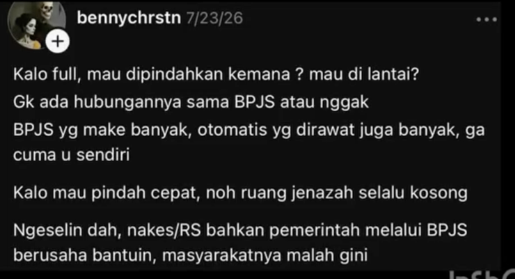 Kronologi pasien BPJS keluhkan antrean dicela dokter & nakes, kini minta maaf setelah pasien meninggal