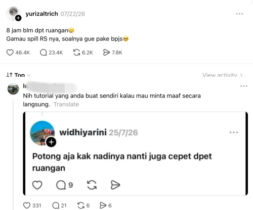 Kronologi pasien BPJS keluhkan antrean dicela dokter & nakes, kini minta maaf setelah pasien meninggal