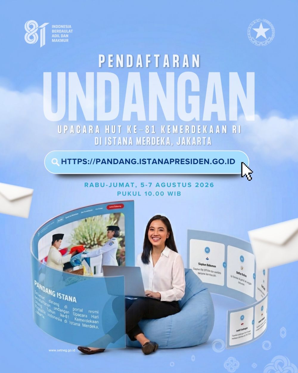 Cara daftar Upacara HUT Ke-81 RI di Istana Merdeka, pendaftaran hanya 5-7 Agustus 2026