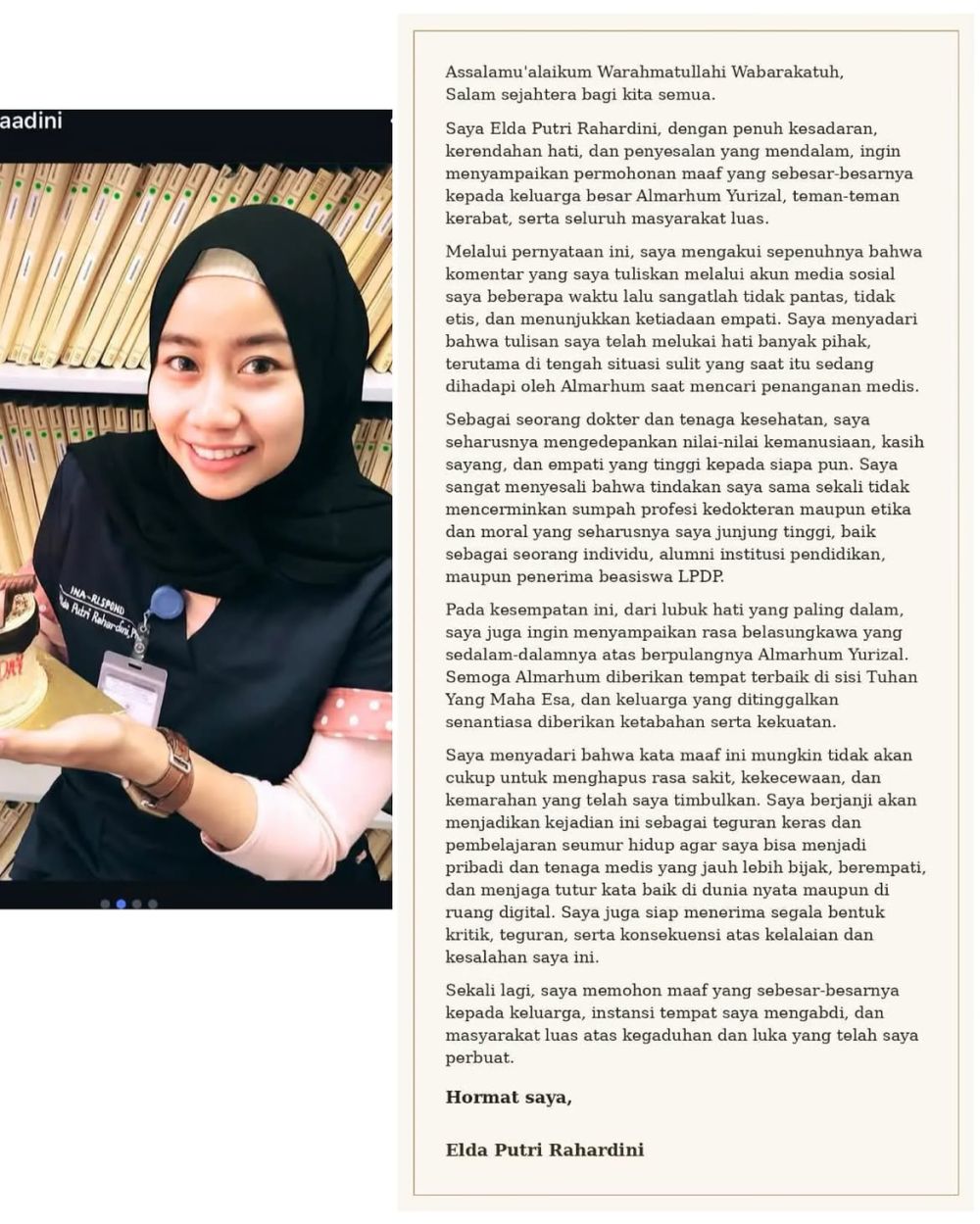 Usai cela pasien BPJS Yurizal yang kini meninggal, 4 oknum dokter dan nakes minta maaf terbuka
