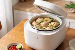 Cara membuat ayam kukus kuah yang lezat di rice cooker, mudah dan enak cuma tinggal cemplung