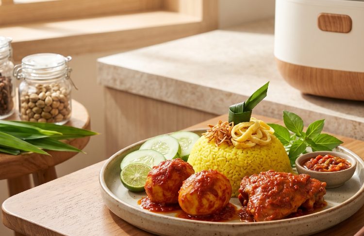 Cara memasak nasi kuning Banjar rumahan cuma pakai rice cooker, rasa manis gurih rempahnya nikmat