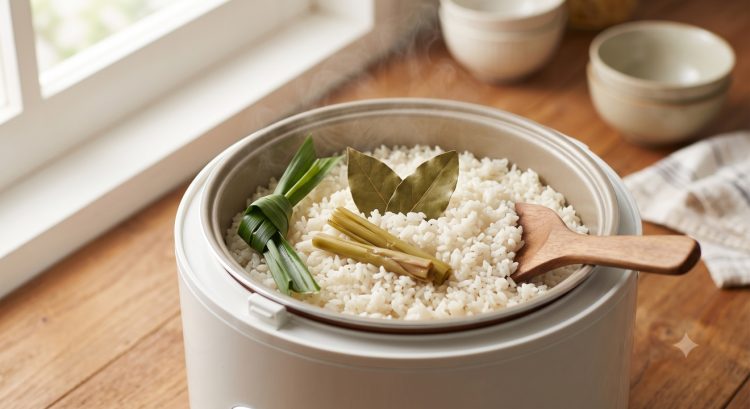 Cara masak nasi gurih tanpa santan di rice cooker, pulen dan harum dengan bahan sederhana