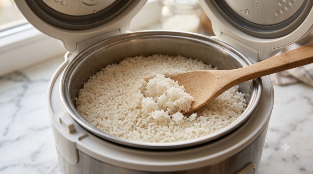 Nasi di rice cooker sudah matang tapi bagian atas keras, ternyata ini penyebabnya