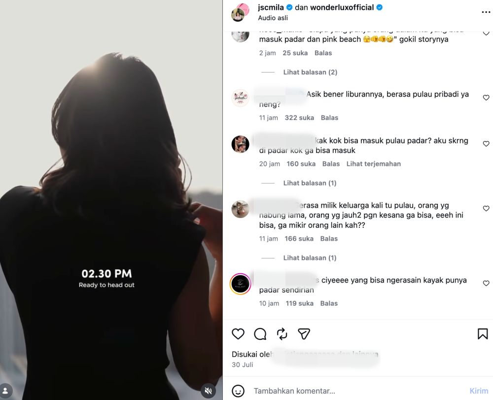 Jessica Mila unggah momen di Pulau Padar, kolom komentar medsos digeruduk pertanyaan kenapa bisa masuk