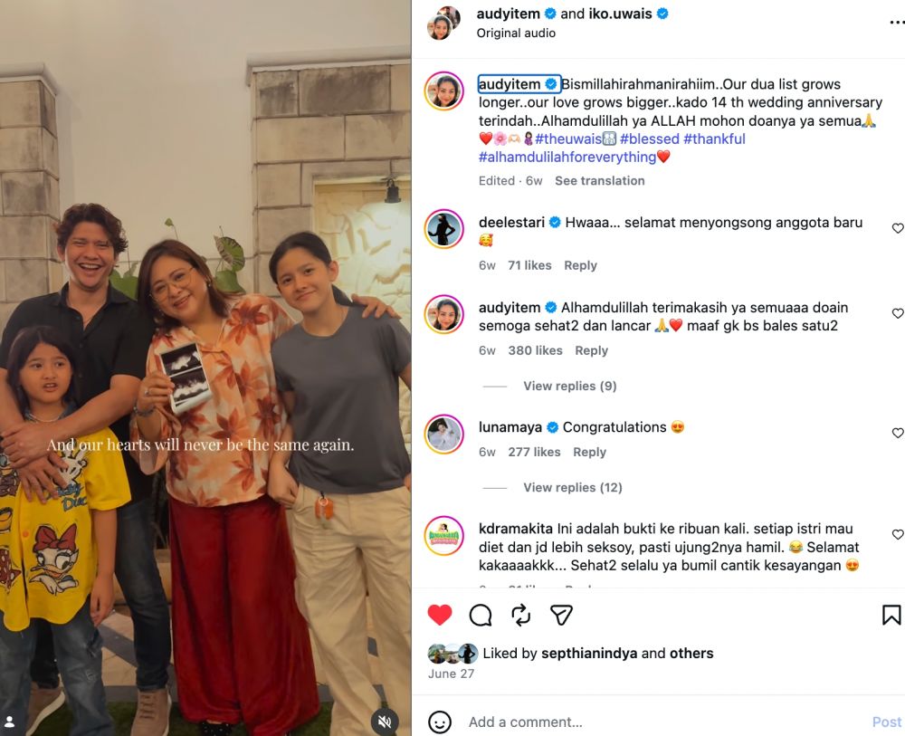 Audy Item keguguran calon anak ketiga di usia kehamilan 7 minggu, sudah siapkan nama untuk calon bayi