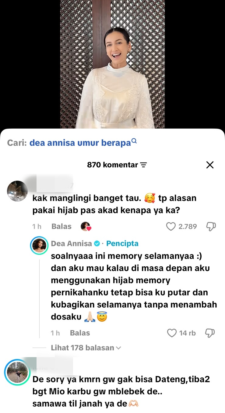 Dea Annisa ungkap alasan kenakan hijab saat pernikahan, terkait kenangan di masa depan