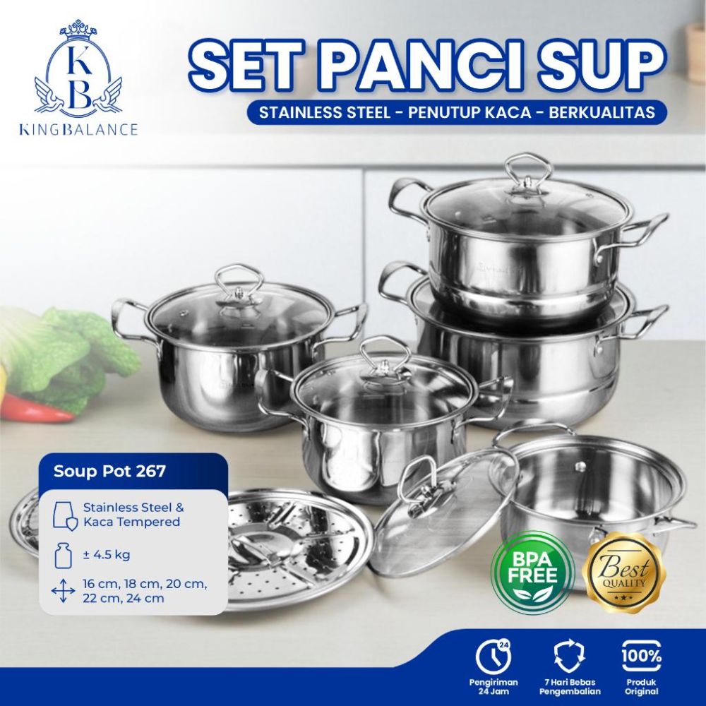 5 Rekomendasi panci stainless steel 1 set terbaik dan awet tahunan, bahannya aman dan tahan karat