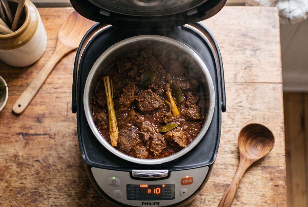 Cara membuat rendang empuk pakai rice cooker tanpa santan, hemat gas rasa tetap nendang