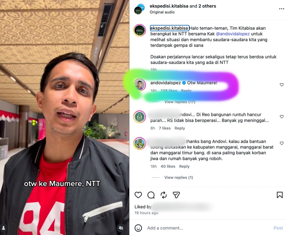 Marion Jola hingga Andovi da Lopez galang donasi untuk korban gempa NTT