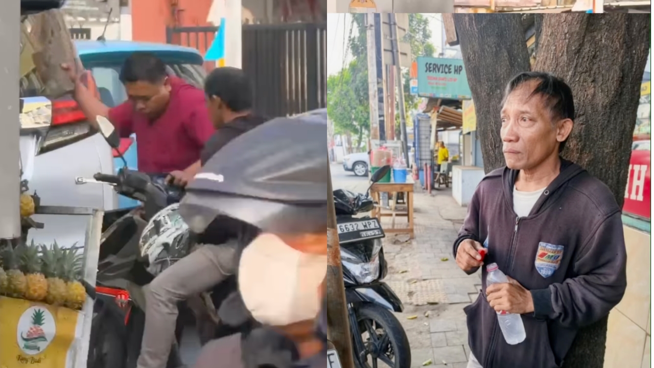 Driver ojol tak sengaja senggol spion Alphard, berujung motornya dipukul pakai batu tanpa perlawanan