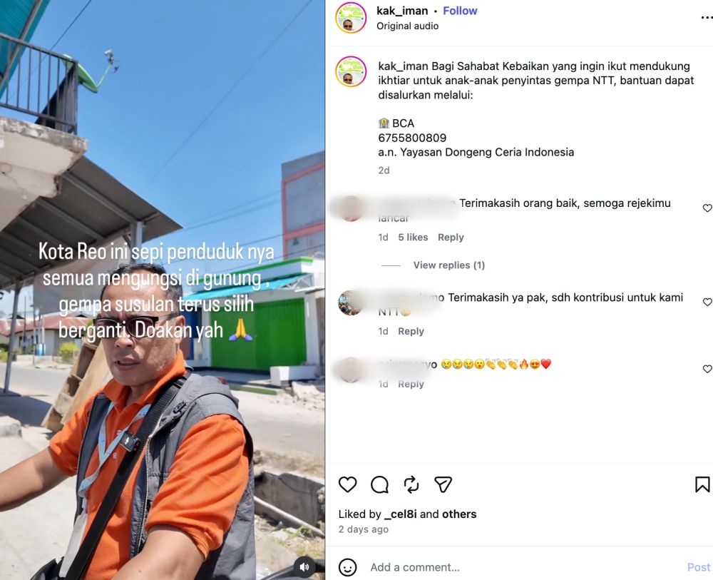 Pemilik toko di Reo Manggarai tetap buka pasca gempa untuk bantu warga: Bukan saya mau cari untung 
