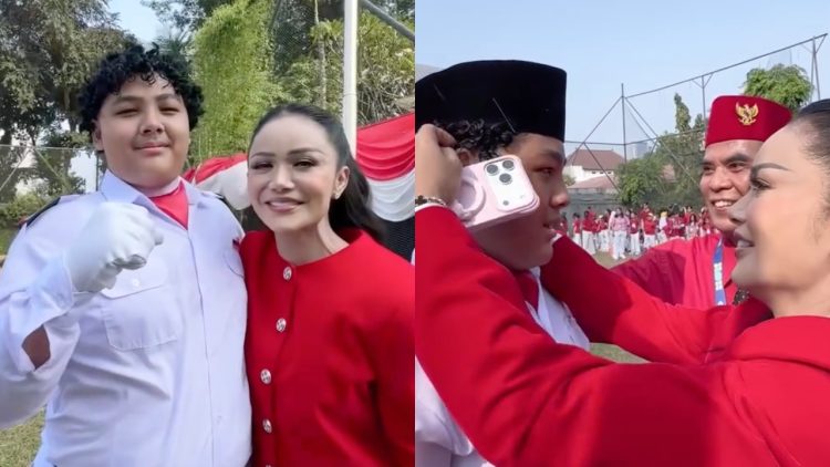 Momen haru Kris Dayanti saksikan Kellen bertugas sebagai Paskibra di sekolah