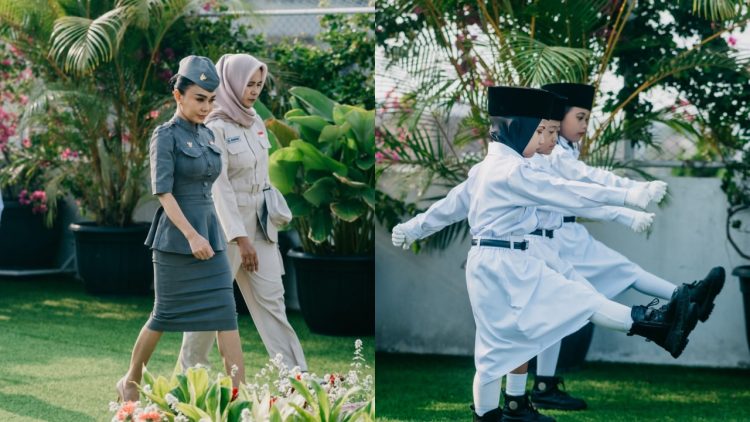 Momen Yuni Shara pimpin upacara HUT RI di sekolah miliknya, murid PAUD jadi petugas dengan apiknya