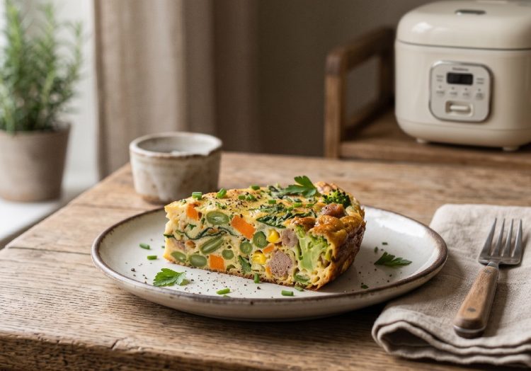 Cara mengolah sayuran sisa yang mulai layu pakai rice cooker, Yuk cobain resep omelet frittata ini