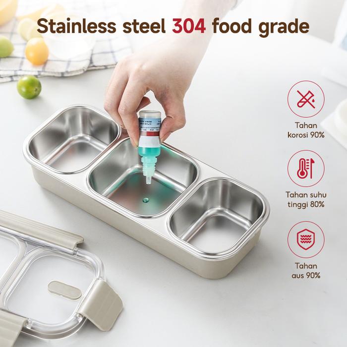 5 Rekomendasi kotak makan stainless steel anti tumpah reviewnya bagus dan harga di bawah Rp 200 ribu