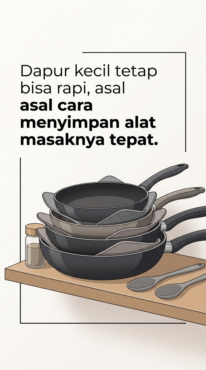 Kebiasaan menumpuk wajan teflon bisa bikin lapisan tergores, ini cara simpan yang benar