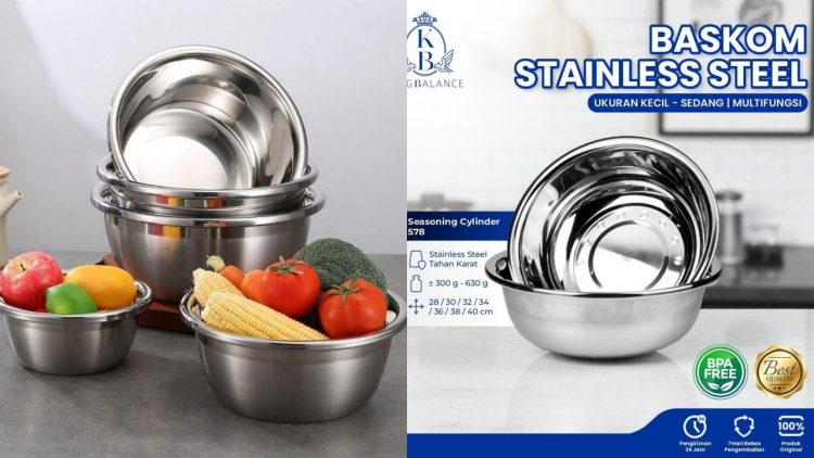 5 Rekomendasi baskom stainless steel di bawah Rp 100 ribu nan tahan banting, reviewnya bagus