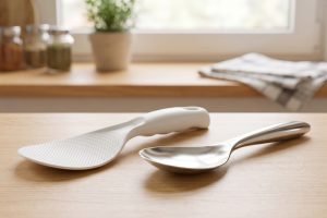 Centong nasi plastik vs stainless steel, mana yang bikin nasi tak cepat lengket dan berkerak?
