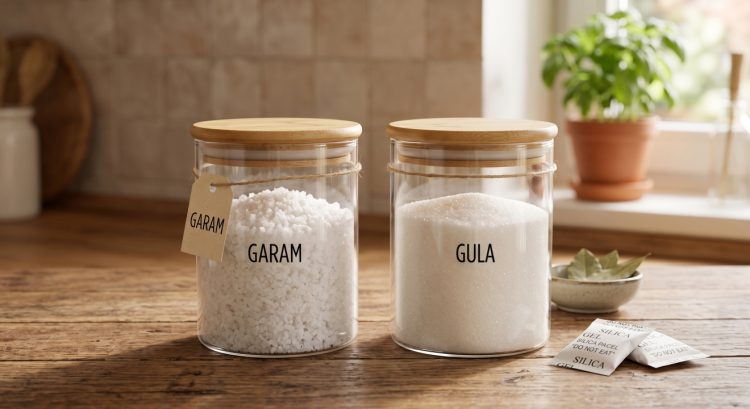 Bungkus silica gel bekas sepatu baru buat wadah bumbu: Trik bikin garam dan kaldu tak cepat menggumpal