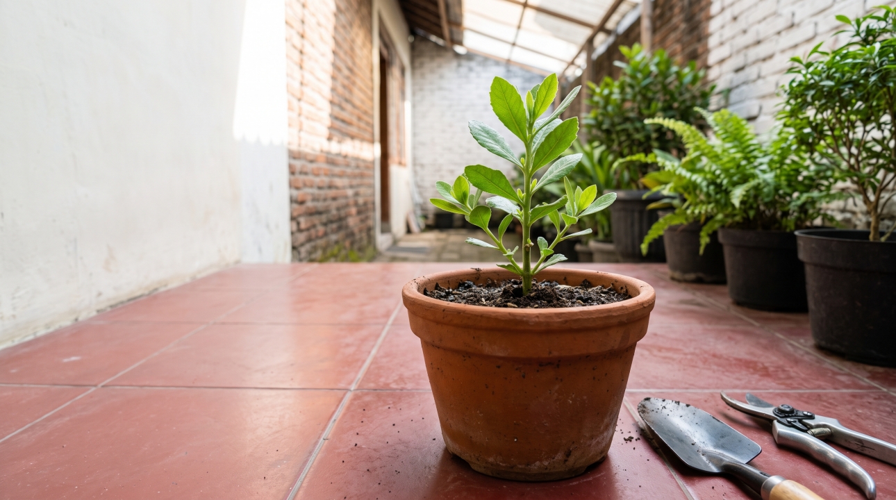 Cara menanam beluntas dari stek batang di pot, cocok untuk halaman sempit