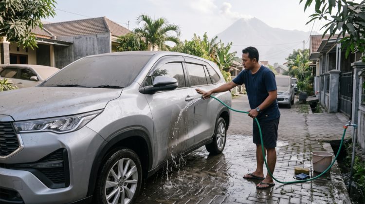 Abu vulkanik menempel di mobil, begini cara membersihkannya agar tak baret