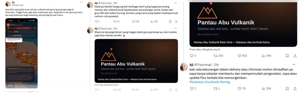 4 Link untuk pantau sebaran abu vulkanik Anak Krakatau dan status gunung lewat HP