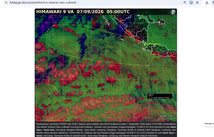 4 Link untuk pantau sebaran abu vulkanik Anak Krakatau dan status gunung lewat HP
