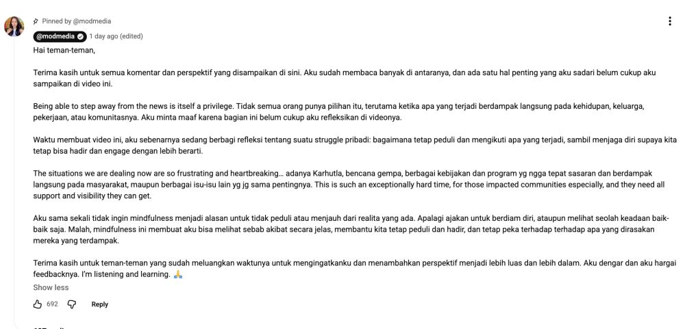 Video Maudy Ayunda soal cara hadapi berita buruk dikritik, sang artis akhirnya minta maaf
