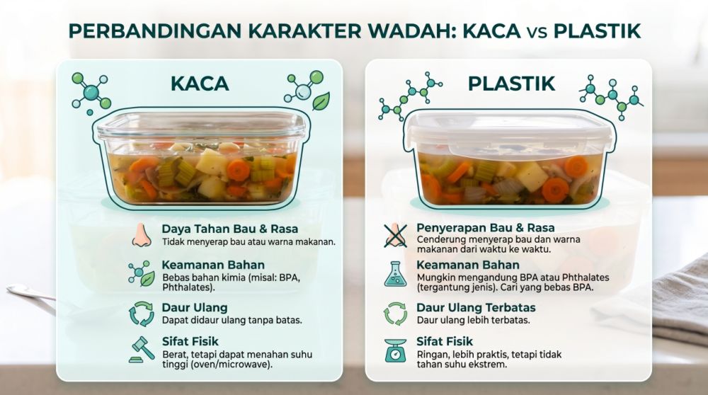 Makanan berkuah mau disimpan? Bedakan wadah kaca dan plastik berdasarkan kebutuhannya
