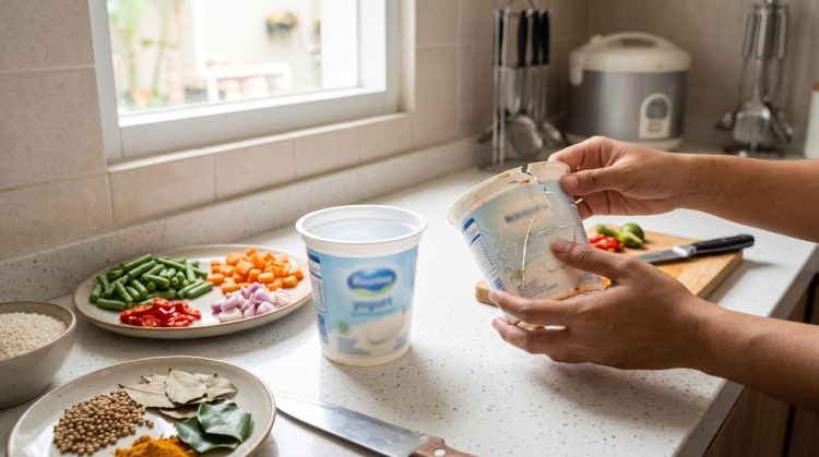 Wadah bekas yogurt bisa dipakai menyimpan bahan masak? Ini yang perlu dicek