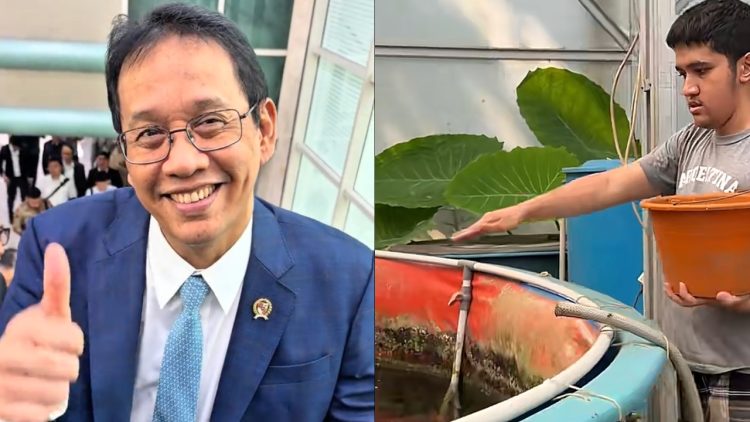 Purbaya mau mancing di rumah, intip 7 potret kolam ikan unggahan sang anak, disebut tinggal serok aja