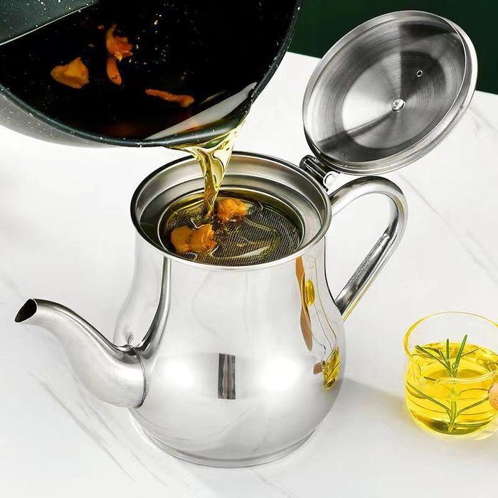 5 Rekomendasi saringan minyak oil pot stainless steel awet dan tahan panas, harga di bawah Rp 100 ribu