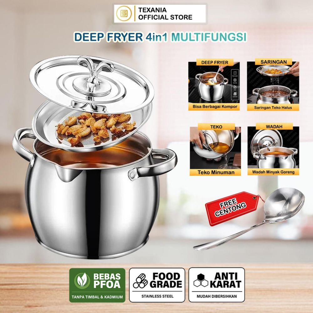 5 Rekomendasi saringan minyak oil pot stainless steel awet dan tahan panas, harga di bawah Rp 100 ribu